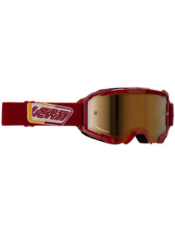 Gogle motocyklowe z lustrzaną brązową szybą Leatt Velocity 4.5 Iriz 68 czerwone