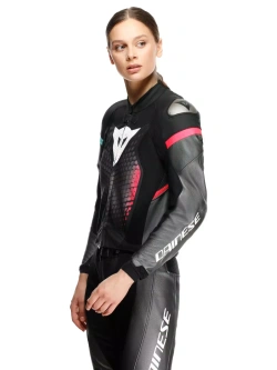 Kombinezon motocyklowy dwuczęściowy damski Dainese Fulminea szaro-czarno-biały