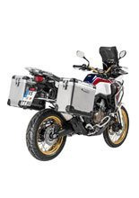 Zestaw: kufry boczne aluminiowe srebrne Zega Pro + stelaże srebrne Touratech Honda CRF1000L Africa Twin (18-22) /CRF1000L Adventure Sports (38+45L)