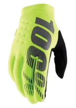 Rękawice cross dziecięce 100% Brisker fluo-czarne