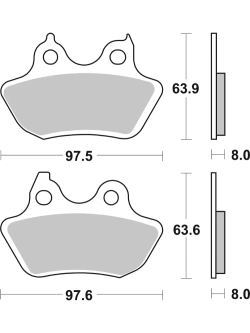 Klocki hamulcowe Brembo SP Harley Davidson Fat Boy/ Heritage/ Night Train/ Softail (wybrane modele) [na tył, kpl. na 1 tarczę]