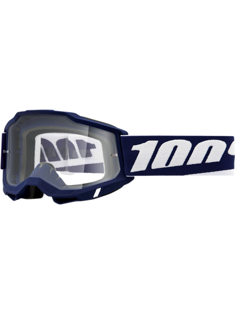 Gogle motocyklowe 100% Accuri 2 Mifflin z przezroczystą szybką, niebiesko-białe