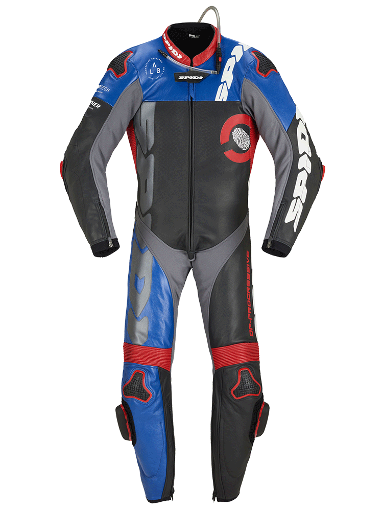 Kombinezon motocyklowy jednoczęściowy Spidi DP-Progressive Pro czarno-czerwono-niebieski