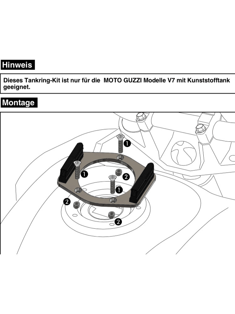 Tankring Lock-it Hepco&Becker modele Moto Guzzi V7 z plastikowym zbiornikiem [5 otworów montażowych]