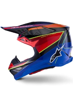 Kask enduro Alpinestars MX Supertech M10 Era niebiesko-czerwony-fluo