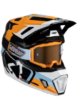 Kask enduro Leatt Moto 7.5 V25 z goglami pomarańczowo-czarno-biały