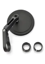 Lusterko motocyklowe krótkie Daytona D-Mirror-17 Flat do montażu na końcu manetki czarne [adapter]