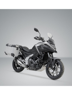 Zestaw: kufry boczne TRAX ADV + stelaże PRO SW-MOTECH 45/45L do motocykla Honda NC750XA/ X (20-) [pojemność 2 x 45 L] srebrne