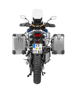 Zestaw: kufry boczne aluminiowe srebrne Zega Pro + stelaże srebrne Touratech Honda CRF1100L Africa Twin (22-)/ Adventure Sports (31+38L)
