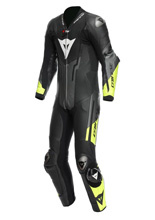 Kombinezon motocyklowy jednoczęściowy Dainese Misano 3 D-Air [z poduszką powietrzną] [wersja perforowana] czarno-szaro-żółty