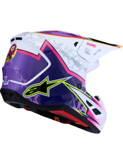 Kask enduro Alpinestars SM7 Blaster biało-fioletowo-różowy połysk