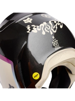 Kask enduro Fox V1 Hello Future czarno-beżowy
