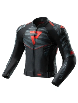 Kurtka motocyklowa skórzana Rebelhorn Vandal 2 czarno-szaro-czerwona