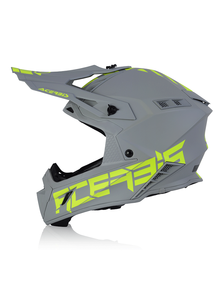 Kask enduro Acerbis Steel Carbon szaro-żółty
