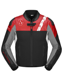 Kurtka motocyklowa skórzana Spidi DP-Progressive Hybrid czarno-szaro-czerwona