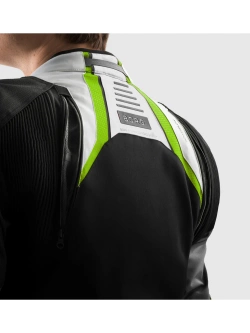 Kurtka motocyklowa tekstylna Rebelhorn Borg II czarno-szaro-żółta