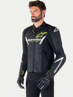 Kurtka motocyklowa skórzana Alpinestars Faster V3 Airflow czarna