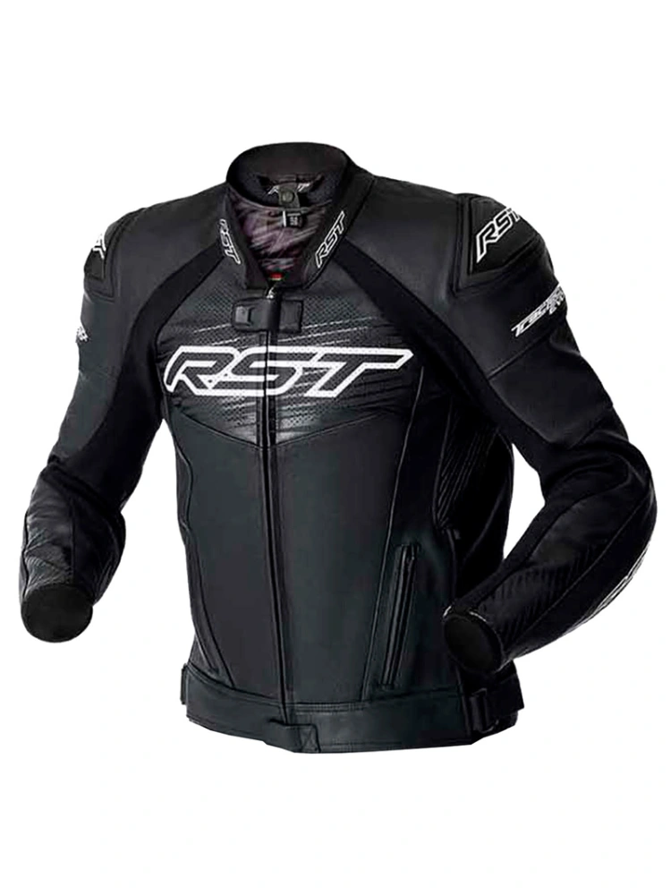 Kurtka motocyklowa skórzana RST Trac Evo D3O czarno-biała
