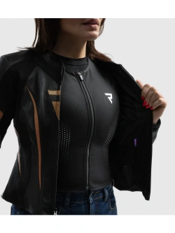Kurtka motocyklowa damska skórzana Rebelhorn Diva ST czarno-złota