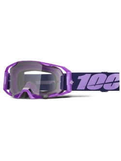 Gogle motocyklowe 100% ARmatic z przeźroczystą szybką fioletowe