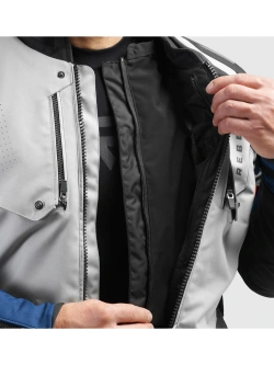 Kurtka motocyklowa tekstylna Rebelhorn Hiker IV szaro-niebiesko-czerwona