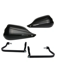 Osłony dłoni Barkbusters Storm, czarne + zestaw montażowy BMW, Honda, KTM, Suzuki (wybrane modele)