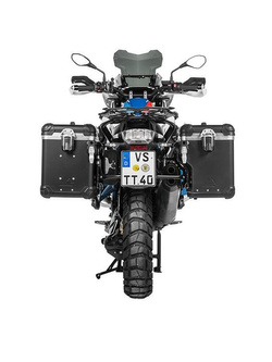 Zestaw: kufry boczne czarne Zega Evo X + stelaże czarne Touratech BMW R1250GS/ R1250GS Adventure/ R1200GS (13-21), R1200GS Adventure (14-20) (2x 45L)