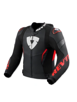 Kurtka motocyklowa skórzana REV’IT! Argon 3 Pro czarno-fluo czerwona