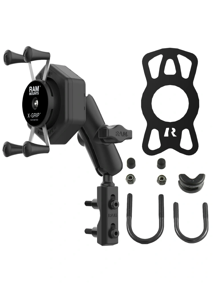 Uchwyt na telefon RAM X-Grip z adapterem tłumiącym wibracje i mocowaniem na zbiorniku hamulca/sprzęgła