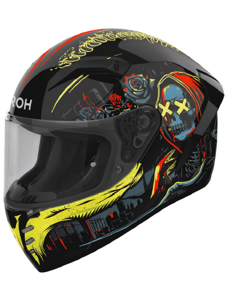 Kask integralny Airoh Connor Double Face czarno-żółto-czerwony połysk