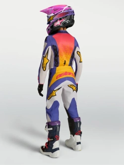 Bluza cross dziecięca Alpinestars MX Fluid Drag fioletowo-niebiesko-żółta