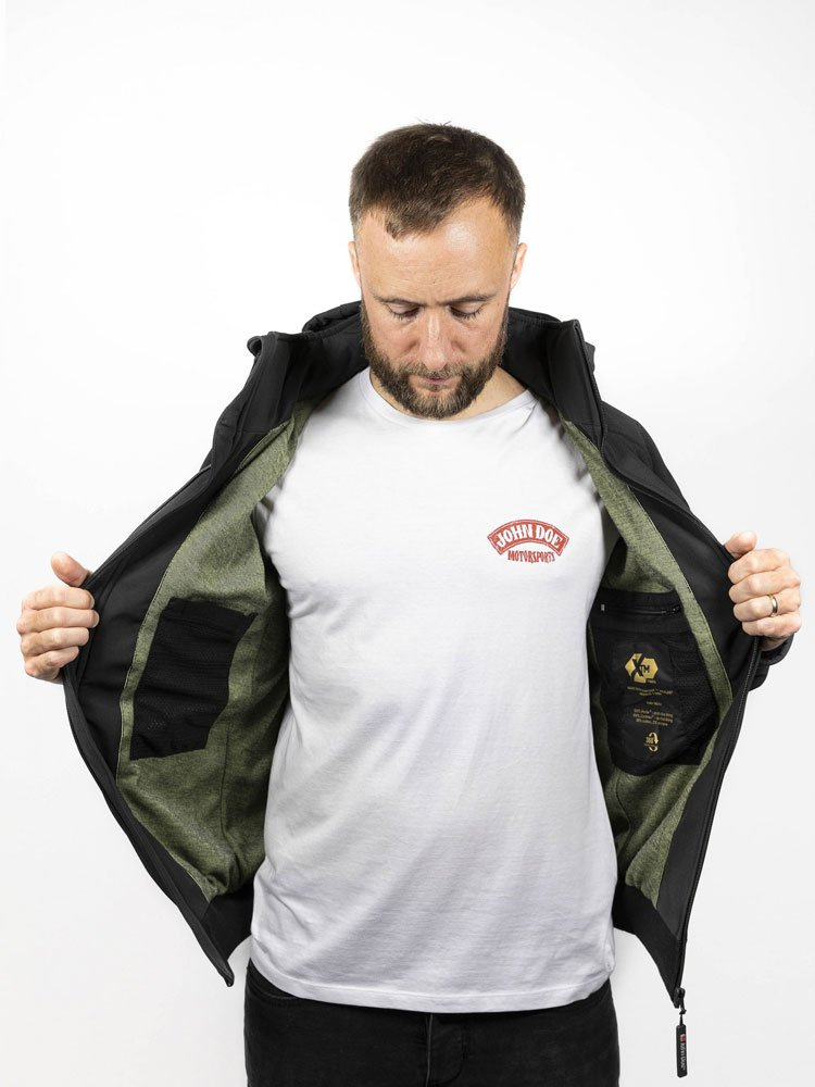 Kurtka motocyklowa tekstylna John Doe Softshell 2 in 1 czarna