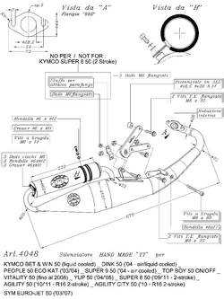 Pełny układ wydechowy LeoVince Hand Made TT KYMCO (wybrane modele) stalowy
