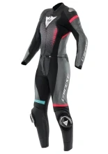Kombinezon motocyklowy dwuczęściowy damski Dainese Fulminea szaro-czarno-biały