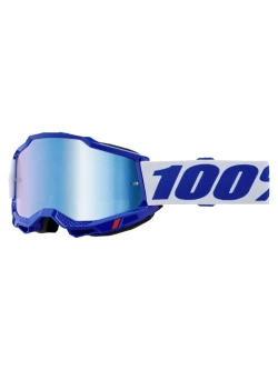 Gogle motocyklowe 100% Accuri 2 z szybką lustrzaną niebiesko-białe