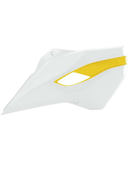 Osłony chłodnicy UFO do Husqvarna TC 125/300 (14-15), TE/TX 125/250/300 (14-16), TC 250 (16), FC 250/350/450 (14-15), FE 250/350/450/501 (14-16) biało-żółte