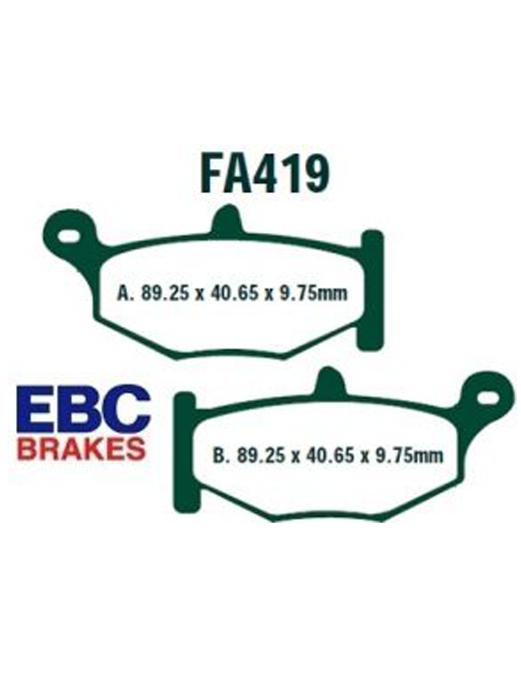 Klocki hamulcowe EBC FA419 89.25 x 40.65 x 9.75mm NA TYŁ