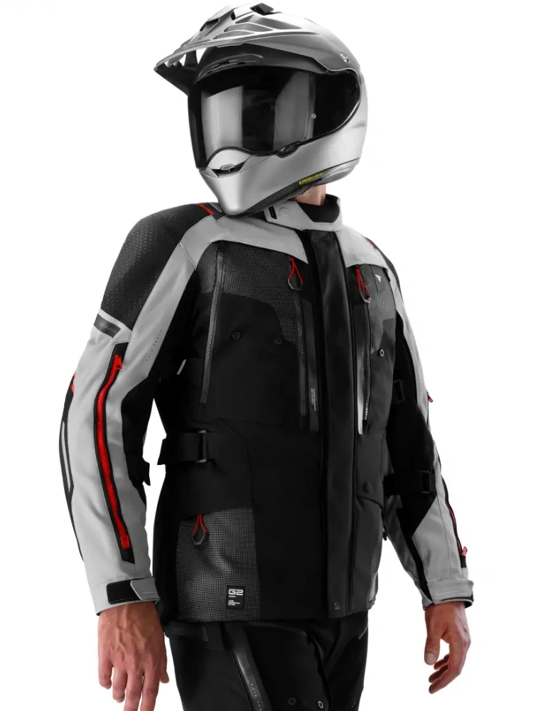 Kurtka motocyklowa tekstylna Shima Hero 3.0 G2 szaro-czerwona