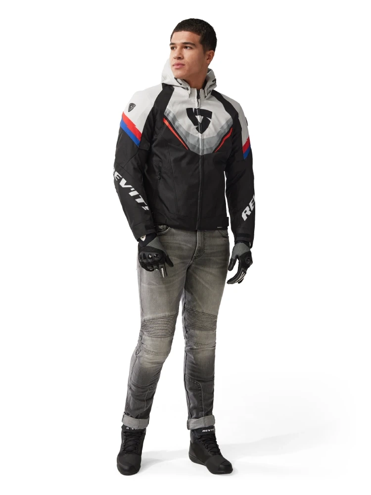 Kurtka motocyklowa tekstylna REV’IT! Quantum 3 H2O czarno-jasnoszara