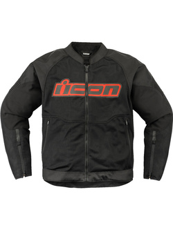 Kurtka motocyklowa tekstylna Icon Overlord 3 Mesh czarno-czerwona