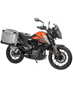 Zestaw: kufry boczne srebrne "And-S" Zega Pro + stelaże srebrne Touratech KTM 390 Adventure [poj.: 31+38l]