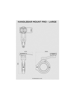 Uchwyt montowany na kierownicy motocykla Quad Lock PRO duży, chromowany