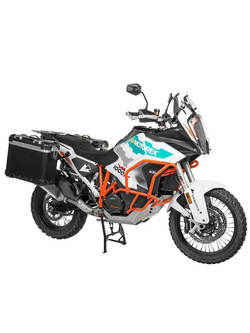 Zestaw: kufry boczne czarne "And-Black" Zega Evo + stelaże czarne Touratech KTM Super Adventure 1290 S/R (21-24) [poj.: 31+38l]