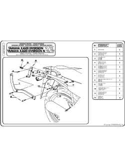 Stelaż pod kufer centralny Monolock, Monokey Kappa Yamaha XJ 600 Diversion (91-03) [bez płyty montażowej]