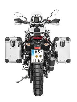 Zestaw: kufry boczne z anodowanego aluminium srebrne Zega Evo X + stelaże czarne Touratech Yamaha Tenere 700 / World Raid (2 x 38L)