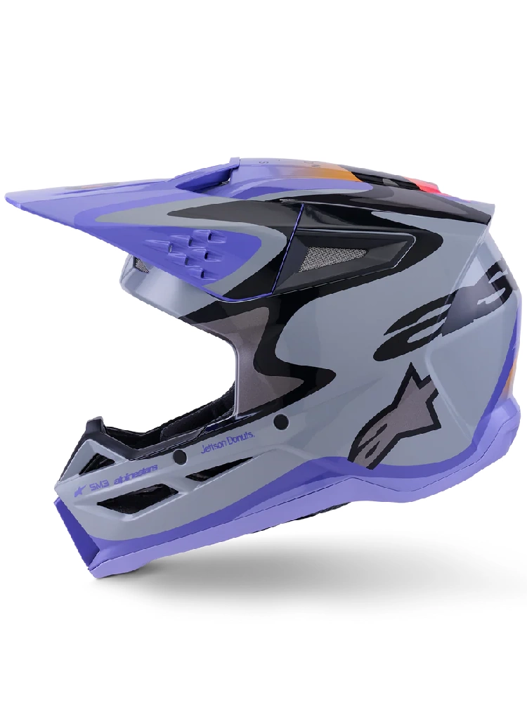 Kask enduro Alpinestars SM3 Jettson szaro-fioletowo-czarny