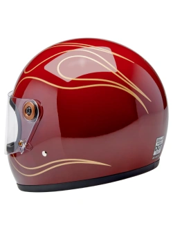 Kask integralny Biltwell Gringo S Flames czerwono-złoty