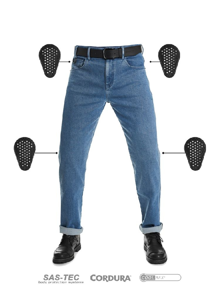 Jeansy motocyklowe Pando Moto James niebieskie