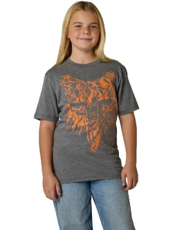 Koszulka dziecięca Fox Image Print Head szaro-pomarańczowa