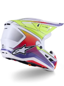 Kask enduro Alpinestars SM7 Fuse biało-fioletowy-fluo połysk